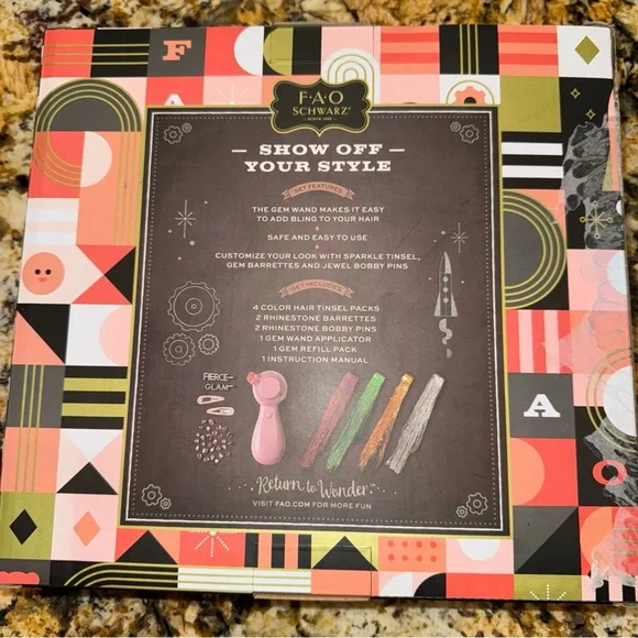 New With Tags F.A.O. Shwarz Hair Bling Set, Flawless Fashion Barrettes, Tinsel + - Picture 2 of 2